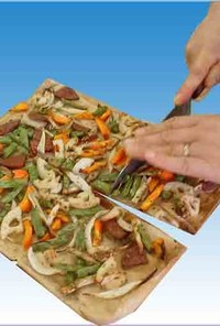 大豆ローフの和風根菜ピザ