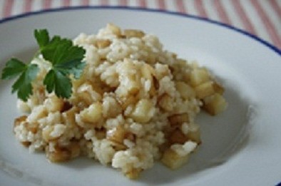 米から作るジャガ芋リゾット、加熱は7分！の写真