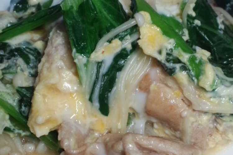 めんつゆde豚肉 えのき 小松菜の卵とじ レシピ 作り方 By Mamacake39 クックパッド 簡単おいしいみんなのレシピが354万品