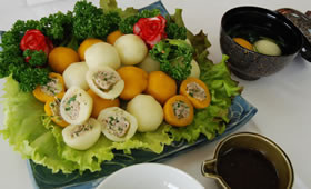 かぼちゃ&じゃがいも団子のもちもち餃子