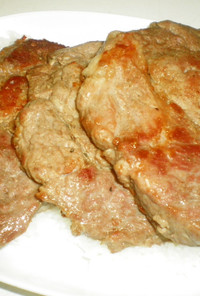 簡単　豚肉ステーキ　チャーハン