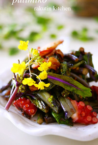 紅菜苔（菜の花）とタコの和風ぺぺロン