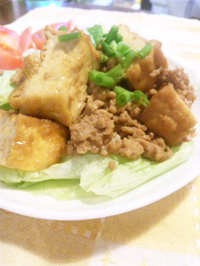 厚揚げとひき肉のピリ辛