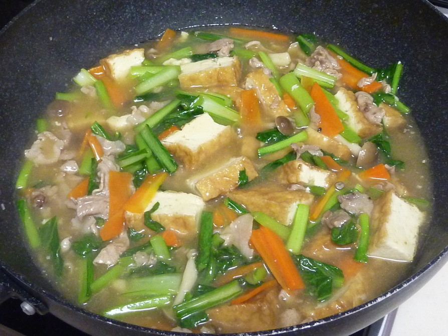 小松菜と厚揚げの中華炒め煮の画像