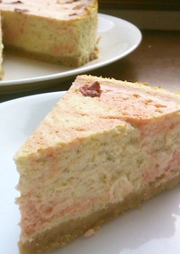 桜マーブルチーズケーキ（ベイクド）