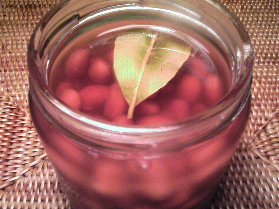 赤ワインで煮た大豆のピクルスの画像