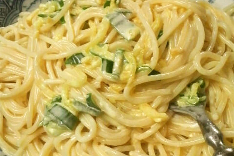 たくあんとお葱の和風クリームチーズパスタ レシピ 作り方 By Coffeecoco クックパッド 簡単おいしいみんなのレシピが352万品