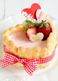 * 苺のシャルロット♡レアチーズケーキ♪