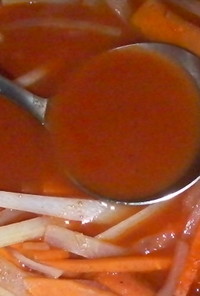 大根で作るボルシチ風トマトスープ。