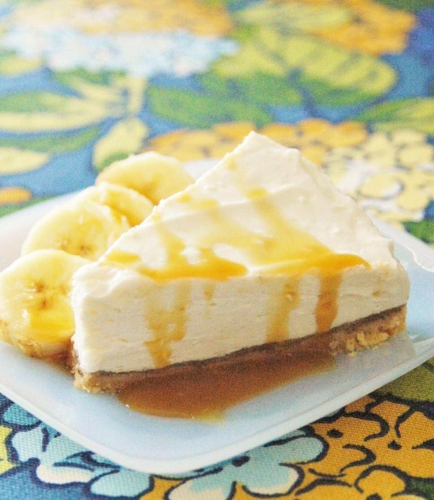簡単！塩キャラメルバナナチーズケーキ。の画像