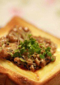 健康レシピ☆納豆酢チーズトースト