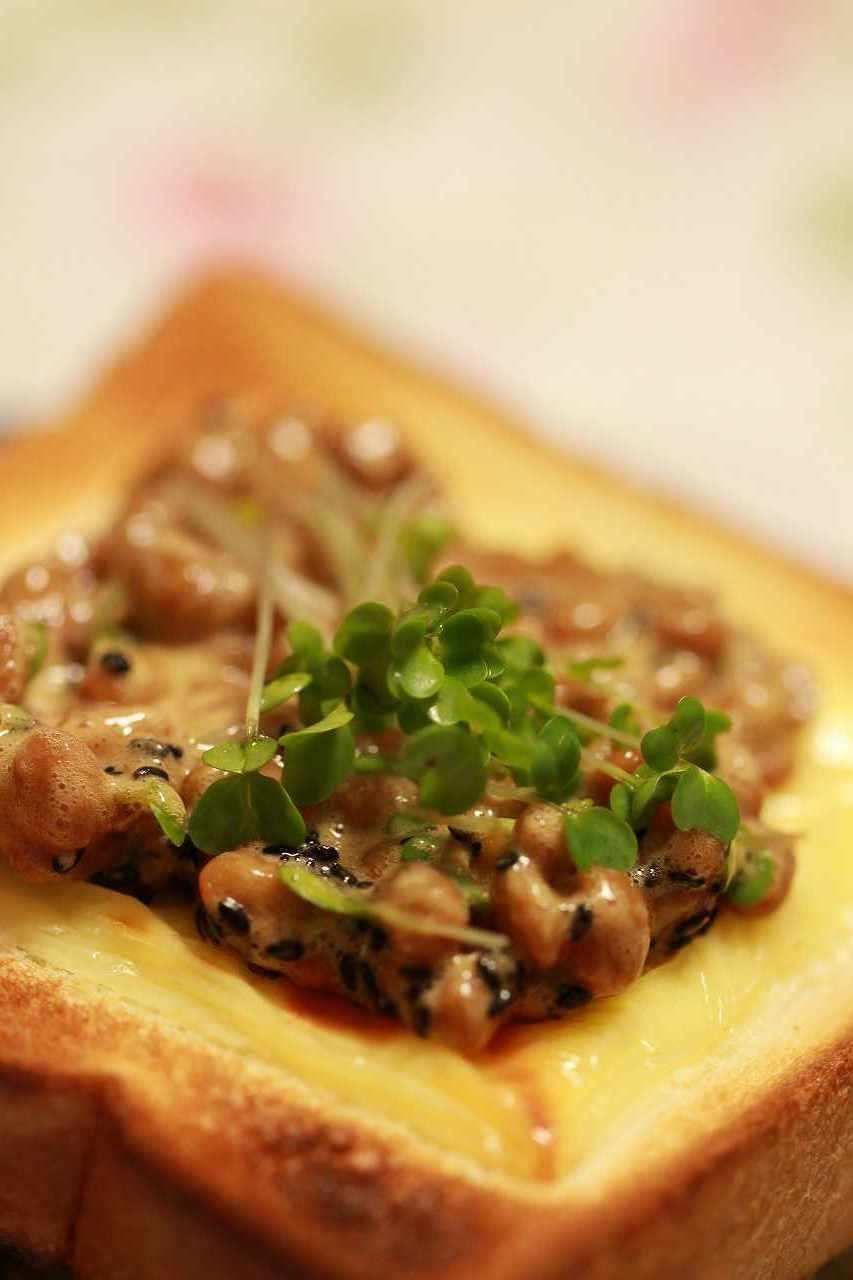 健康レシピ☆納豆酢チーズトーストの画像