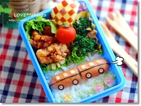 ウインナー電車のお弁当 キャラ弁