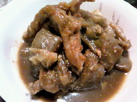せせりとこんにゃくでドテ煮風