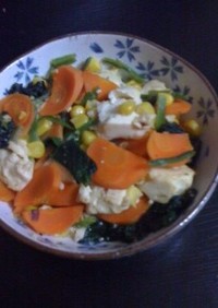 カラフル野菜たっぷり豆腐炒め
