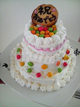 市販のケーキで*簡単デコケーキ