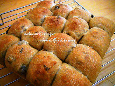 ☺ホシノ天然酵母☺黒糖レーズンちぎりパンの写真