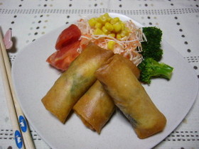 ささみの梅肉チーズ春巻き♡