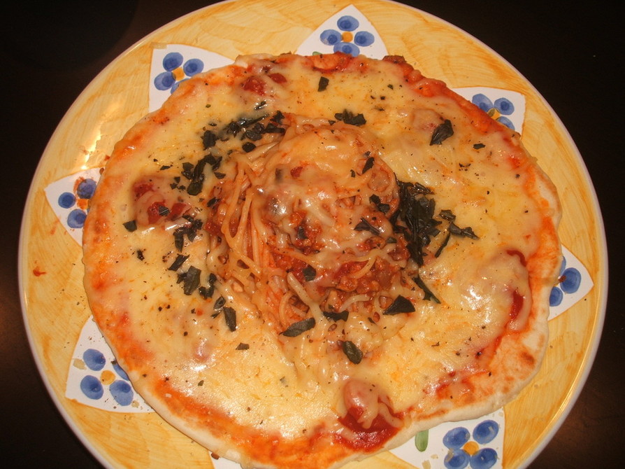 ピザ☆オン☆ミートソーススパ by りゅうくん大好き 【クックパッド】 簡単おいしいみんなのレシピが394万品