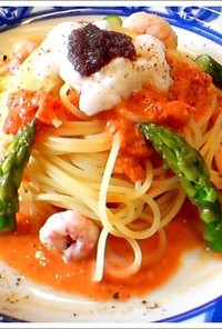 甘海老のアメリケーヌソーススパゲティ
