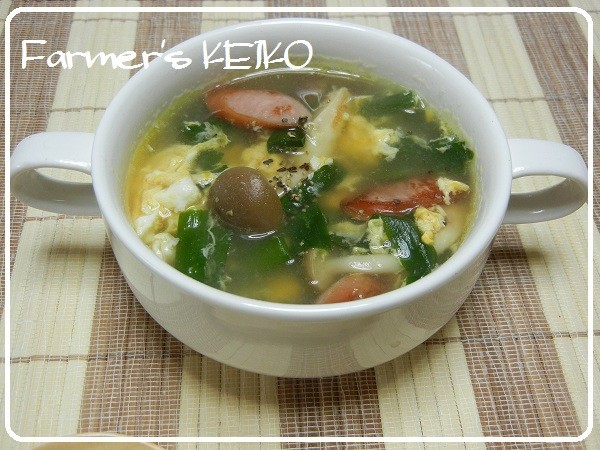 【農家のレシピ】ニラ玉スープの画像