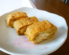 めんつゆ1本!チーズおかかの卵焼き