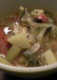 セロリがメインの野菜スープ。