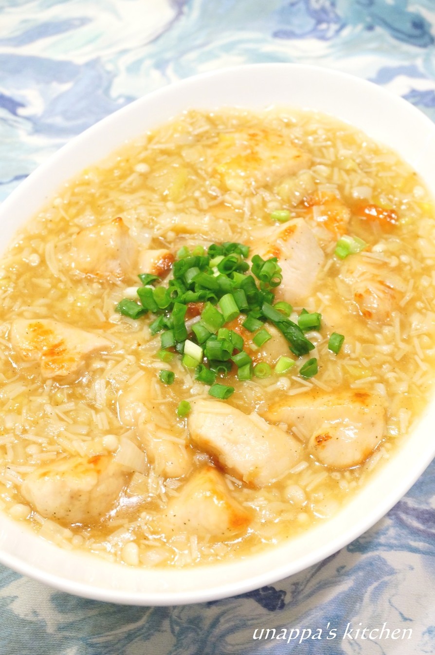 ご飯がすすむ！鶏肉の中華エノキあんかけの画像