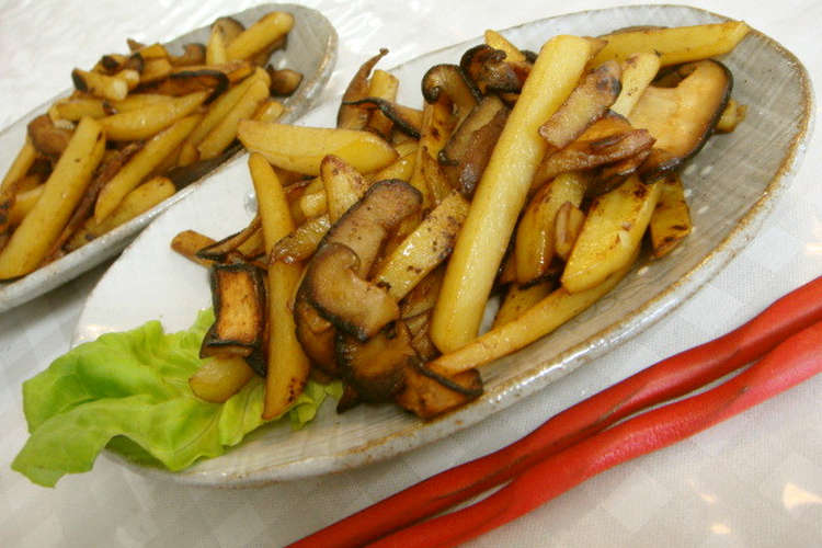 椎茸とじゃがいものバターしょうゆ炒め レシピ 作り方 By ｓｅ クックパッド