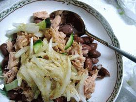 野菜をおいしく:金時豆とツナのサラダ