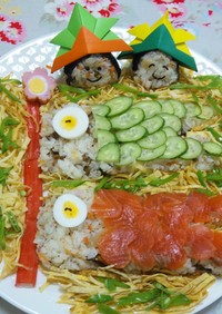 こどもの日★ちらし寿司で鯉のぼりプレート