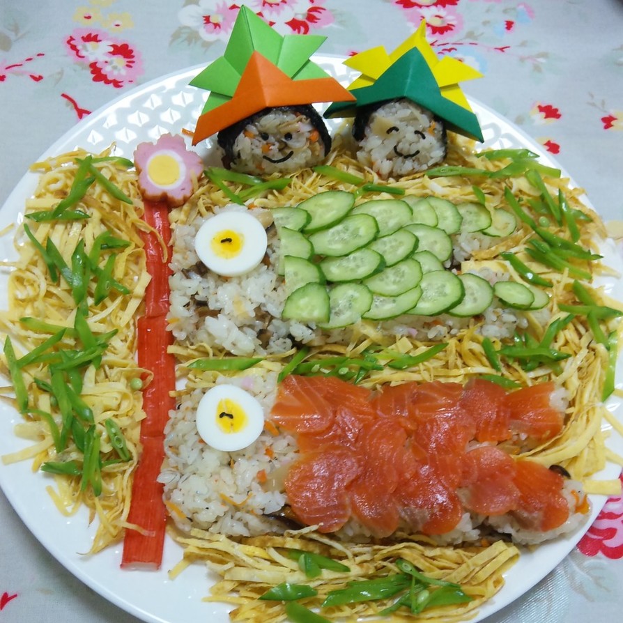 こどもの日★ちらし寿司で鯉のぼりプレートの画像