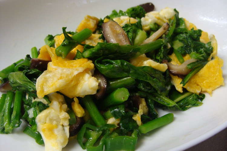 ふくたち 菜の花 と卵の中華炒め レシピ 作り方 By アリマ クックパッド
