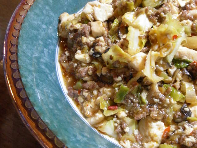 麻 婆 豆腐 キャベツ