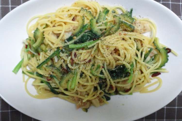 ゴーヤとほうれん草とホタテのパスタ レシピ 作り方 By Hym7155 クックパッド