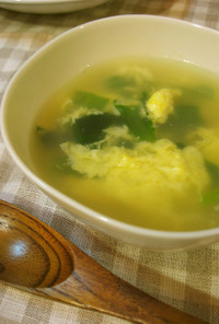 行者にんにくとふわふわ卵の中華スープ