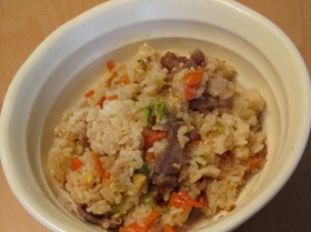 角煮の煮汁でチャーハン
