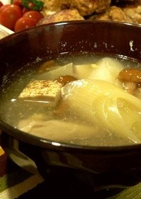 豆腐となめこと長ねぎの中華スープ