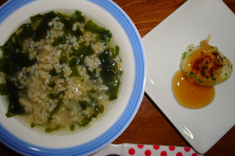 玄米雑炊とポテトバーグ（離乳食完了期）の画像