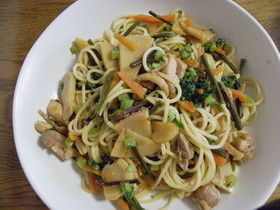 春満開 ❀ 山菜の和風パスタ ❀