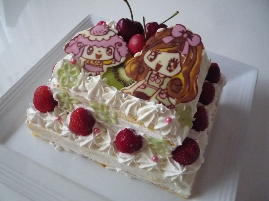 お誕生日ケーキ（デコチョコ）の画像