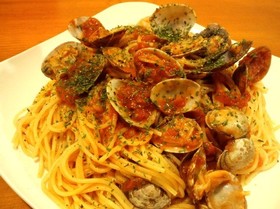 トマトのボンゴレパスタ