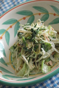 水菜と青梗菜のツナマヨボイルサラダ