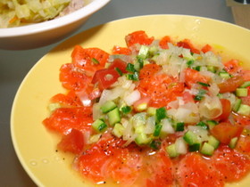 野菜ドレッシング♪サーモンのカルパッチョ