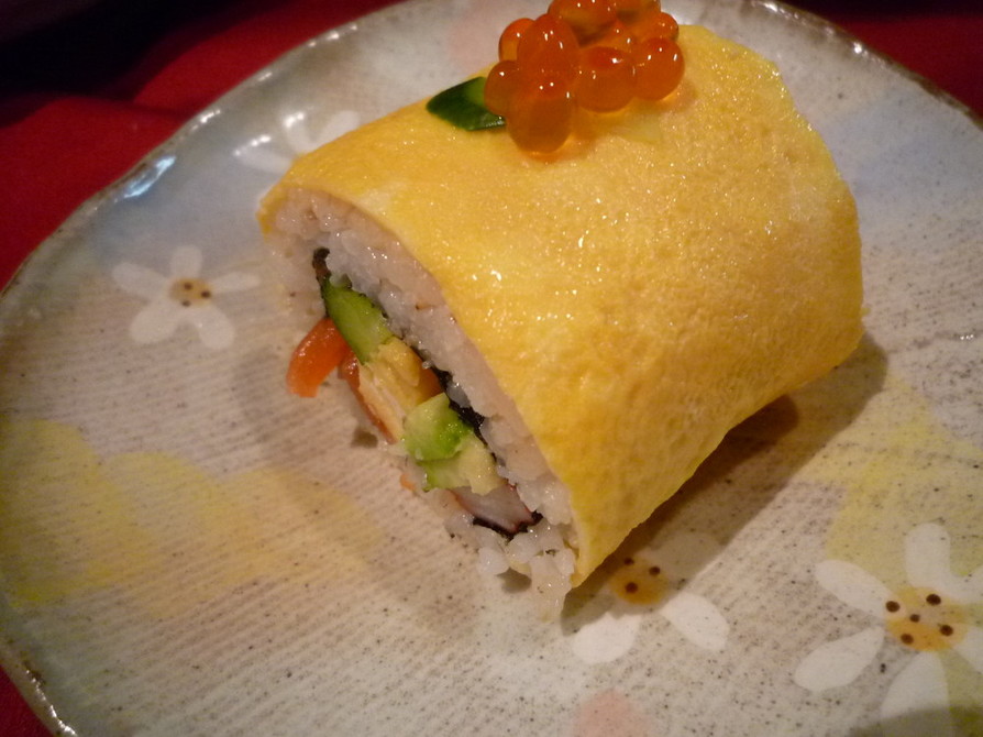 ロールケーキ風　巻き寿司の画像