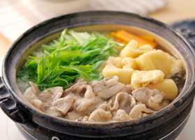 うどんスープで！水菜と豚肉のはりはり鍋の画像