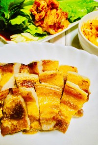 簡単韓国焼き肉フライパンでサムギョプサル