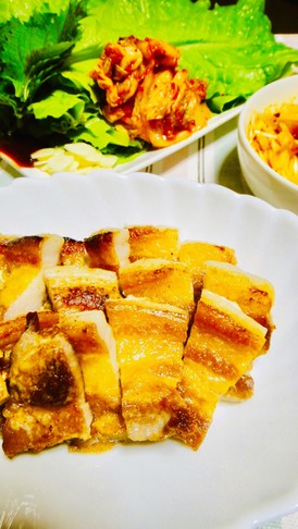 簡単韓国焼き肉フライパンでサムギョプサル