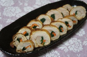 簡単☆鶏むね肉の薄揚げカリカリ巻き