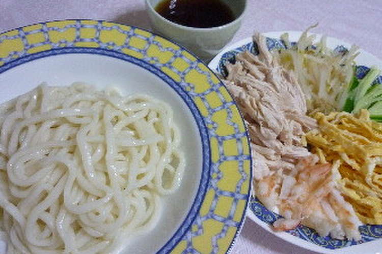流水麺 うどん De 五目冷やしうどん レシピ 作り方 By みどちゃんこ クックパッド